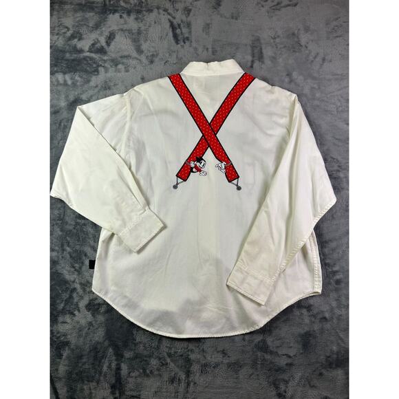 Vintage 1997 Betty Boop Shirt M White Button Up Suspenders Print MGM Grand RARE - Picture 10 of 13